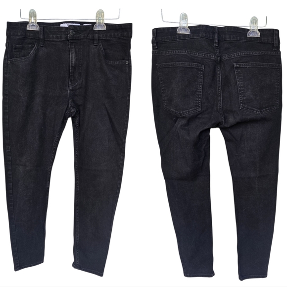 Denim Bershka Washed Black Super Skinny Jeans Size 32 - Picture 1 of 9